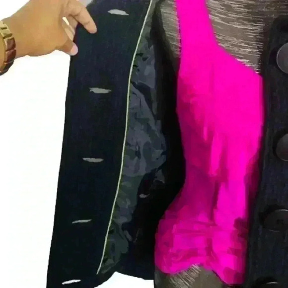 SOIA & KYO ELBOW PADS BLACK TWEED JACKET BLAZER SIZE S - Picture 5 of 10